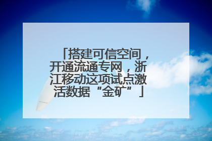搭建可信空间，开通流通专网，浙江移动这项试点激活数据“金矿”