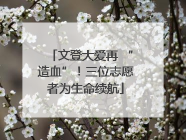 文登大爱再 “造血”！三位志愿者为生命续航