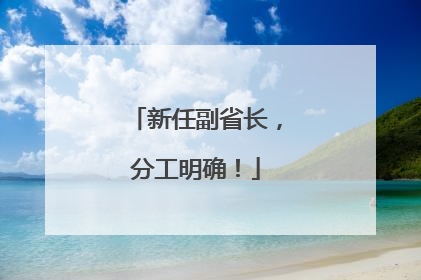 新任副省长，分工明确！