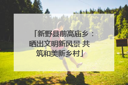 新野县前高庙乡：晒出文明新风景 共筑和美新乡村