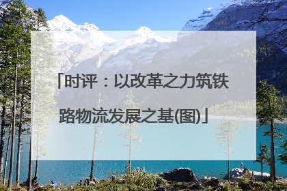 时评：以改革之力筑铁路物流发展之基(图)