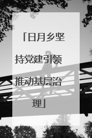 日月乡坚持党建引领推动基层治理