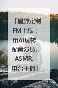 星野定制FM上线：用AI玩转配音演员、ASMR、电台主播