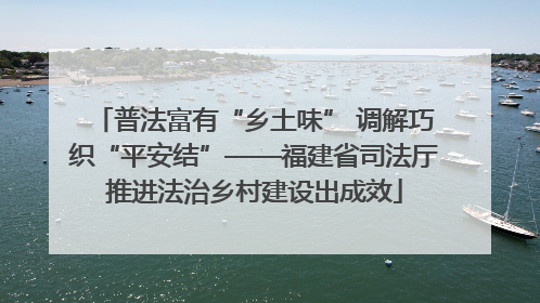 普法富有“乡土味” 调解巧织“平安结”——福建省司法厅推进法治乡村建设出成效