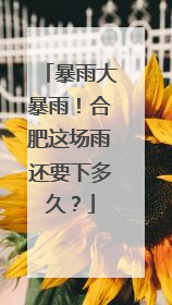 暴雨大暴雨！合肥这场雨还要下多久？