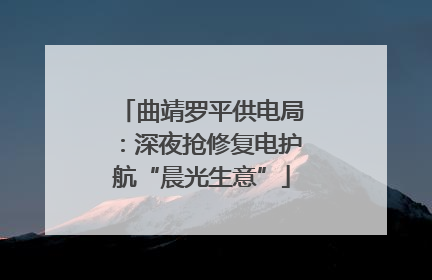 曲靖罗平供电局：深夜抢修复电护航“晨光生意”