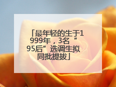 最年轻的生于1999年，3名“95后”选调生拟同批提拔