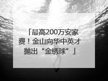 最高200万安家费！金山向华中英才抛出“金绣球”