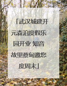 武汉城建开元森泊度假乐园开业 知音故里蔡甸邀您度周末