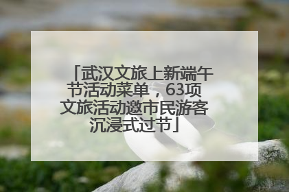 武汉文旅上新端午节活动菜单，63项文旅活动邀市民游客沉浸式过节