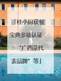 桂小厨获餐宝典多项认证：“广西菜代表品牌”等