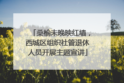 桑榆未晚映红墙，西城区组织社管退休人员开展主题宣讲