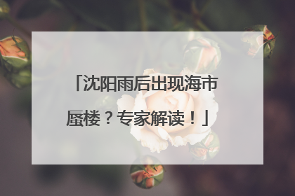 沈阳雨后出现海市蜃楼？专家解读！