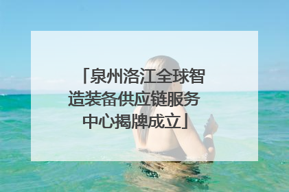 泉州洛江全球智造装备供应链服务中心揭牌成立