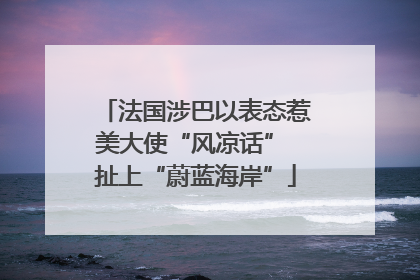 法国涉巴以表态惹美大使“风凉话” 扯上“蔚蓝海岸”