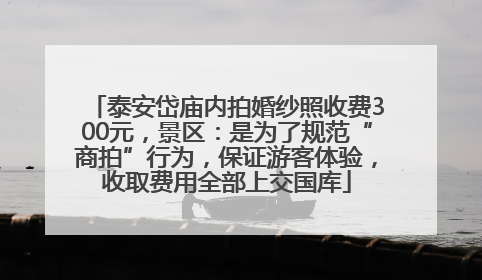 泰安岱庙内拍婚纱照收费300元，景区：是为了规范“商拍”行为，保证游客体验，收取费用全部上交国库