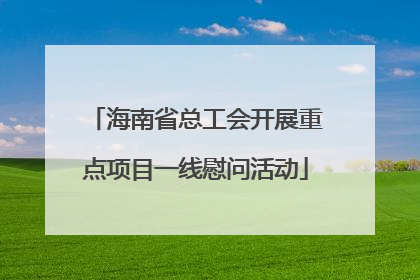 海南省总工会开展重点项目一线慰问活动