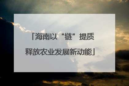 海南以“链”提质 释放农业发展新动能