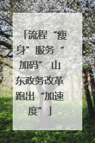 流程“瘦身”服务“加码” 山东政务改革跑出“加速度”