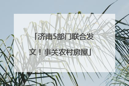 济南5部门联合发文！事关农村房屋