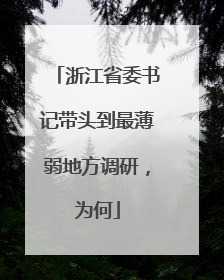 浙江省委书记带头到最薄弱地方调研，为何