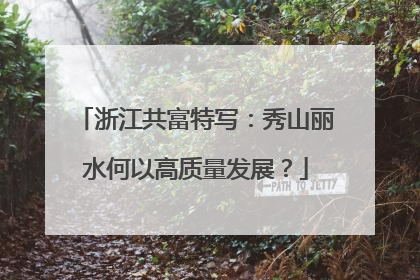 浙江共富特写：秀山丽水何以高质量发展？