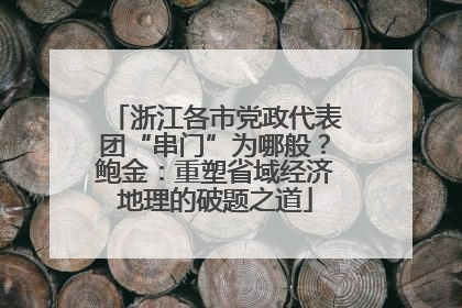 浙江各市党政代表团“串门”为哪般？鲍金：重塑省域经济地理的破题之道