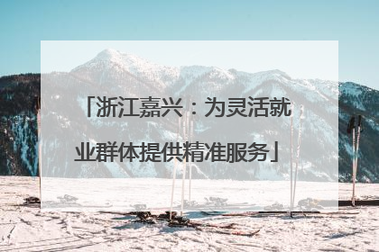 浙江嘉兴：为灵活就业群体提供精准服务