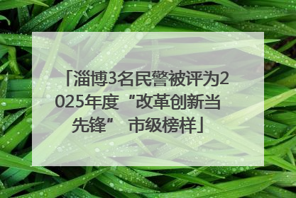 淄博3名民警被评为2025年度“改革创新当先锋” 市级榜样