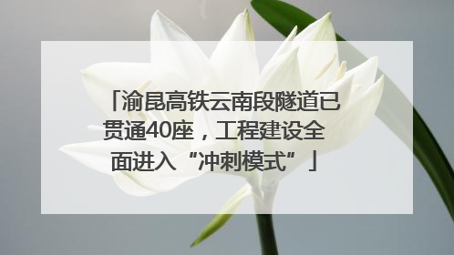渝昆高铁云南段隧道已贯通40座，工程建设全面进入“冲刺模式”