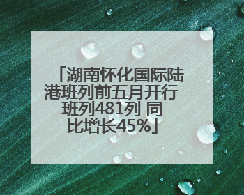 湖南怀化国际陆港班列前五月开行班列481列 同比增长45%