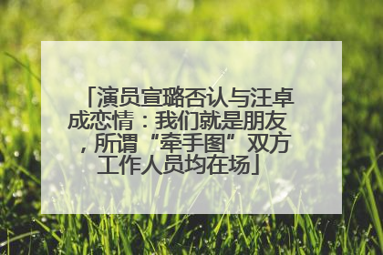 演员宣璐否认与汪卓成恋情：我们就是朋友，所谓“牵手图”双方工作人员均在场
