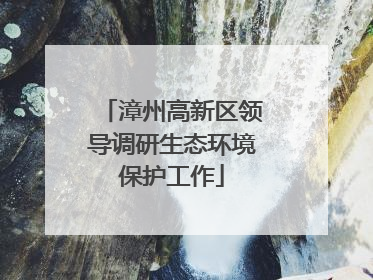 漳州高新区领导调研生态环境保护工作
