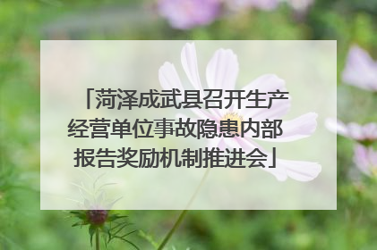 菏泽成武县召开生产经营单位事故隐患内部报告奖励机制推进会