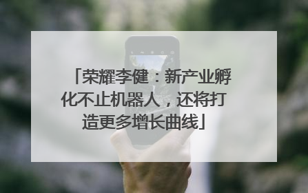 荣耀李健：新产业孵化不止机器人，还将打造更多增长曲线