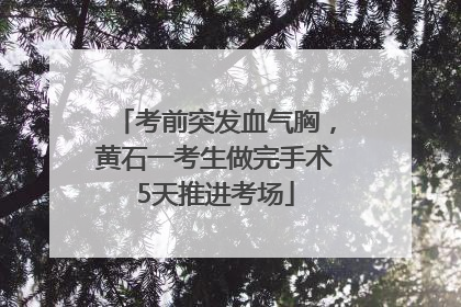 考前突发血气胸，黄石一考生做完手术5天推进考场
