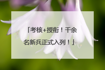 考核+授衔！千余名新兵正式入列！