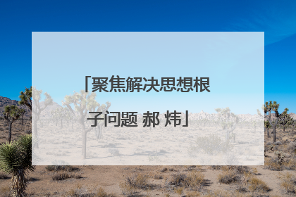 聚焦解决思想根子问题 郝 炜
