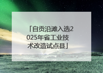 自贡沿滩入选2025年省工业技术改造试点县