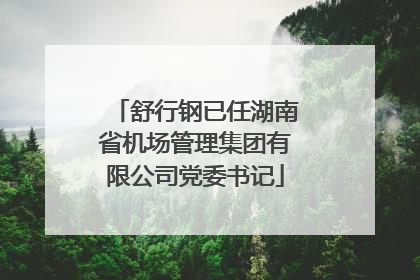 舒行钢已任湖南省机场管理集团有限公司党委书记