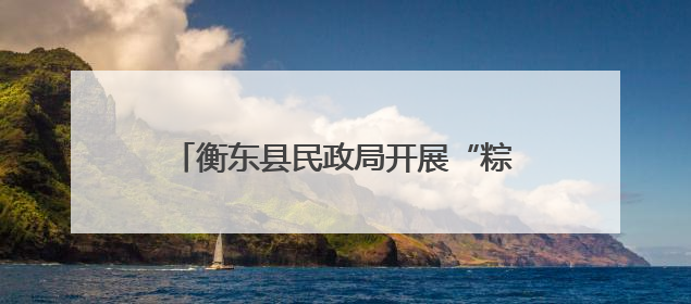 衡东县民政局开展“粽香传情敬老意，端午慰问暖人心”主题活动