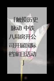 触摸历史脉动 中铁八局房开公司开展国际档案日活动