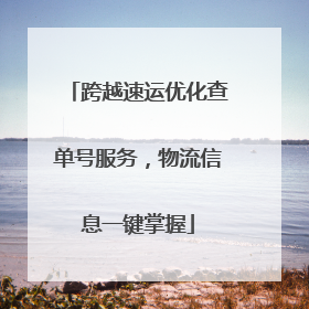 跨越速运优化查单号服务，物流信息一键掌握