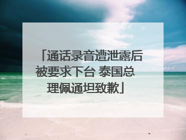 通话录音遭泄露后被要求下台 泰国总理佩通坦致歉