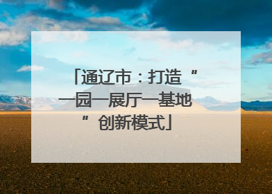 通辽市：打造“一园一展厅一基地”创新模式