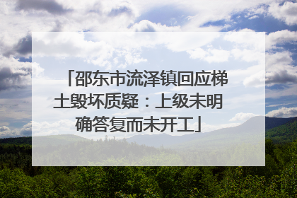 邵东市流泽镇回应梯土毁坏质疑：上级未明确答复而未开工