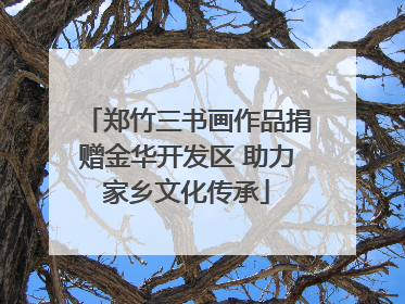 郑竹三书画作品捐赠金华开发区 助力家乡文化传承