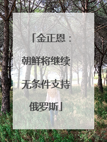 金正恩：朝鲜将继续无条件支持俄罗斯