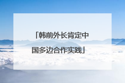 韩前外长肯定中国多边合作实践