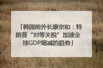 韩国前外长康京和：特朗普“对等关税”加速全球GDP缩减的趋势